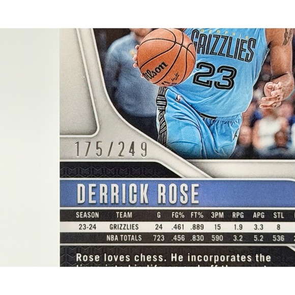 2024-25 Panini Prizm Derrick‎ Rose Skewed Prizm /249 - Picture 3 of 4